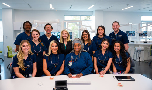 Photo of students in University of Colorado School of Dental Medicine lab